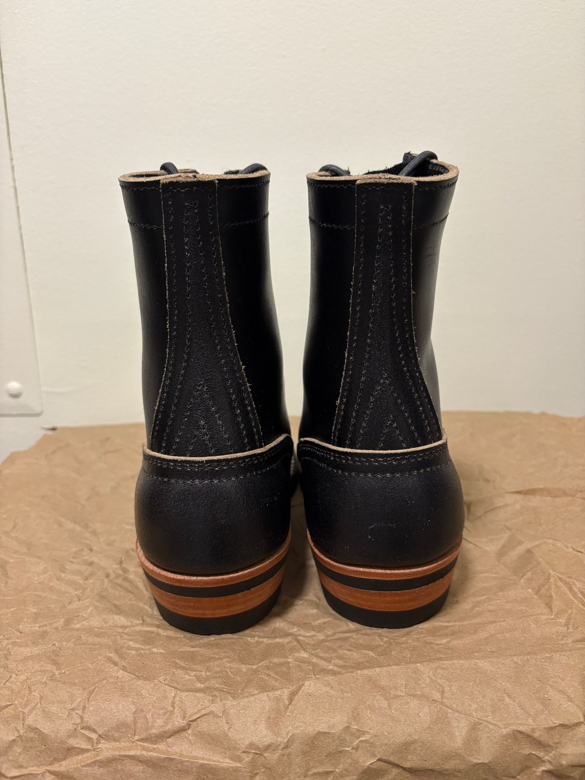 Photo by TastefulGent on October 1, 2025 of the Nicks MTO in Horween Black Waxed Flesh.