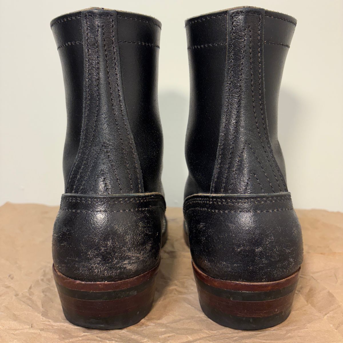 Photo by TastefulGent on February 1, 2026 of the Nicks MTO in Horween Black Waxed Flesh.