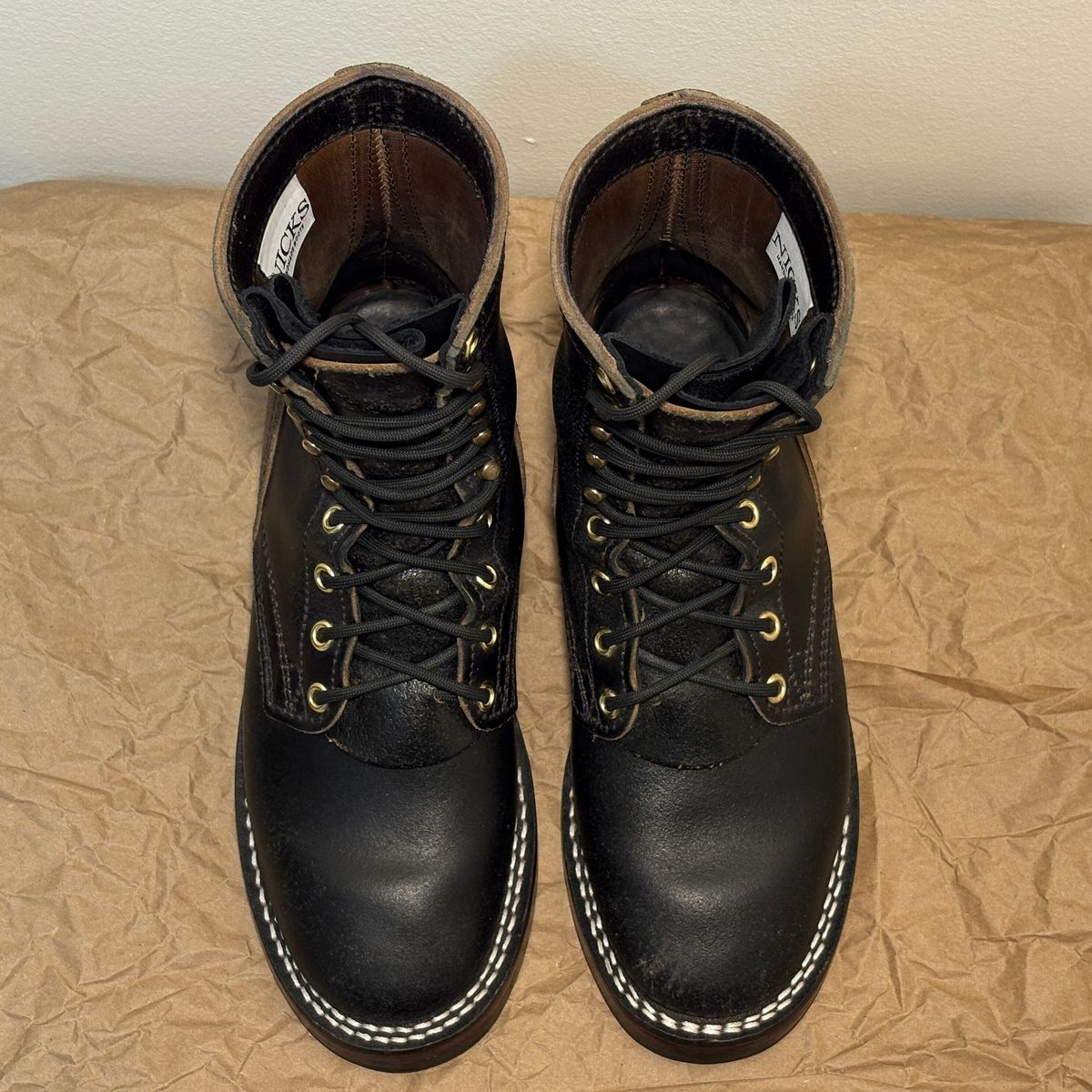 Photo by TastefulGent on February 1, 2026 of the Nicks MTO in Horween Black Waxed Flesh.