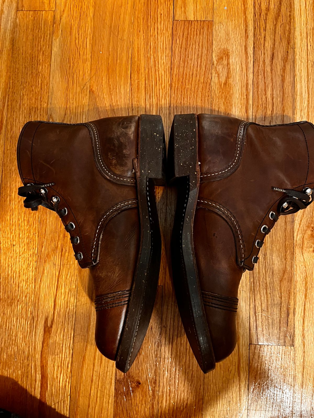 Photo by Kaz on May 17, 2025 of the Red Wing Iron Ranger in S.B. Foot Amber Harness.