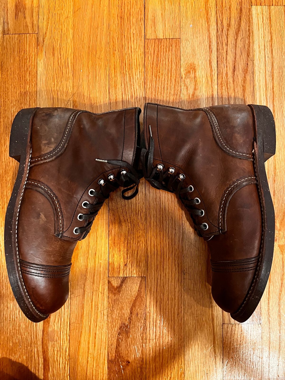Photo by Kaz on May 17, 2025 of the Red Wing Iron Ranger in S.B. Foot Amber Harness.