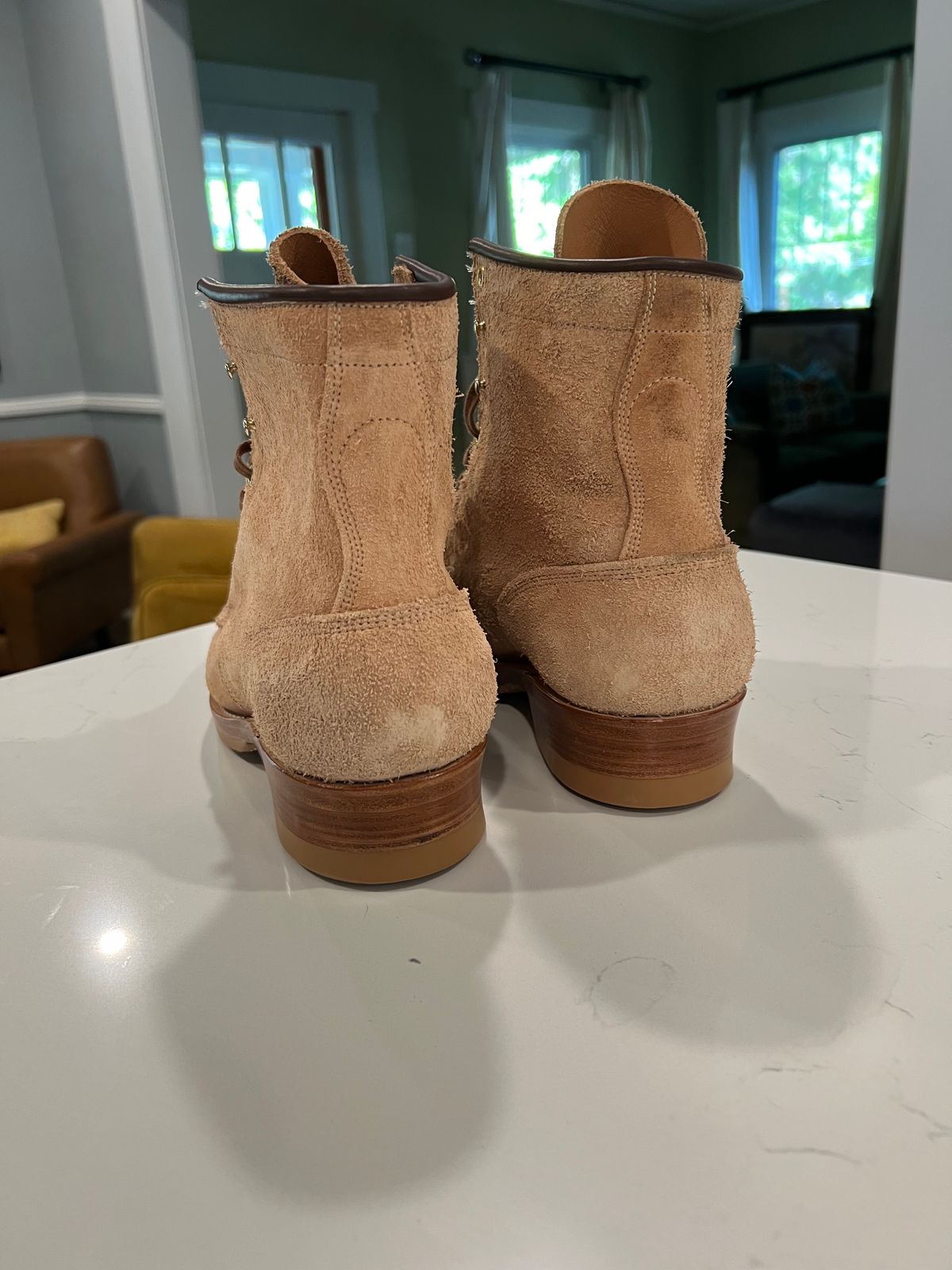 Photo by MidwestBootGuy on October 1, 2024 of the Role Club Underdogs in Horween Natural Chromexcel Roughout.