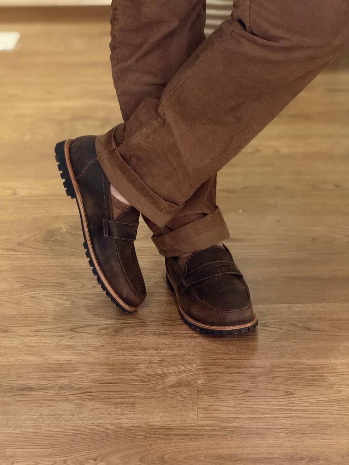 Photo by vishhh on October 10, 2025 of the Craft & Glory Oslo Penny Loafers in Full Grain Waxed Water Buffalo.