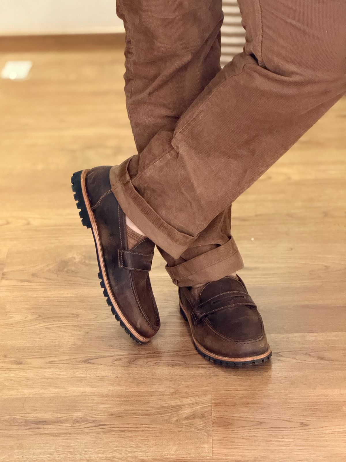 Photo by vishhh on October 10, 2025 of the Craft & Glory Oslo Penny Loafers in Full Grain Waxed Water Buffalo.