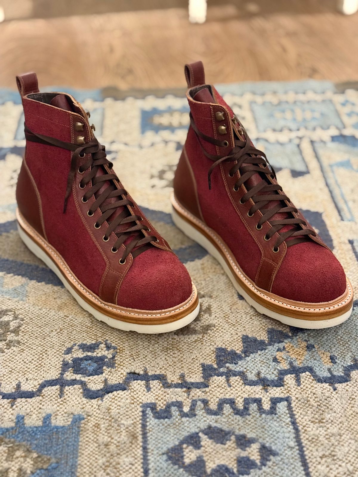 Photo by vishhh on December 30, 2025 of the Craft & Glory Monkey Boots custom Made in Craft & Glory Oxblood.