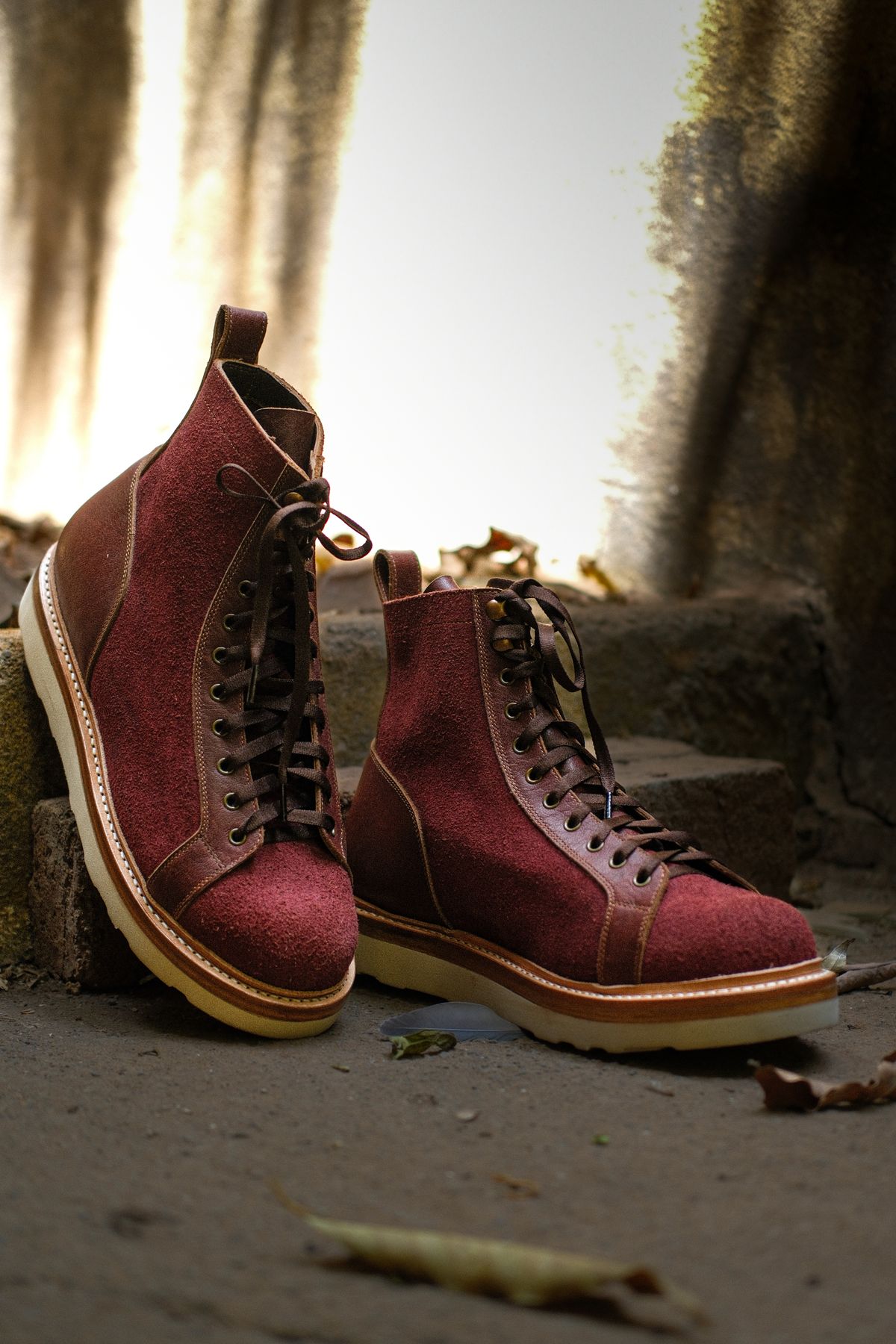 Photo by vishhh on March 29, 2026 of the Craft & Glory Monkey Boots custom Made in Craft & Glory Oxblood.