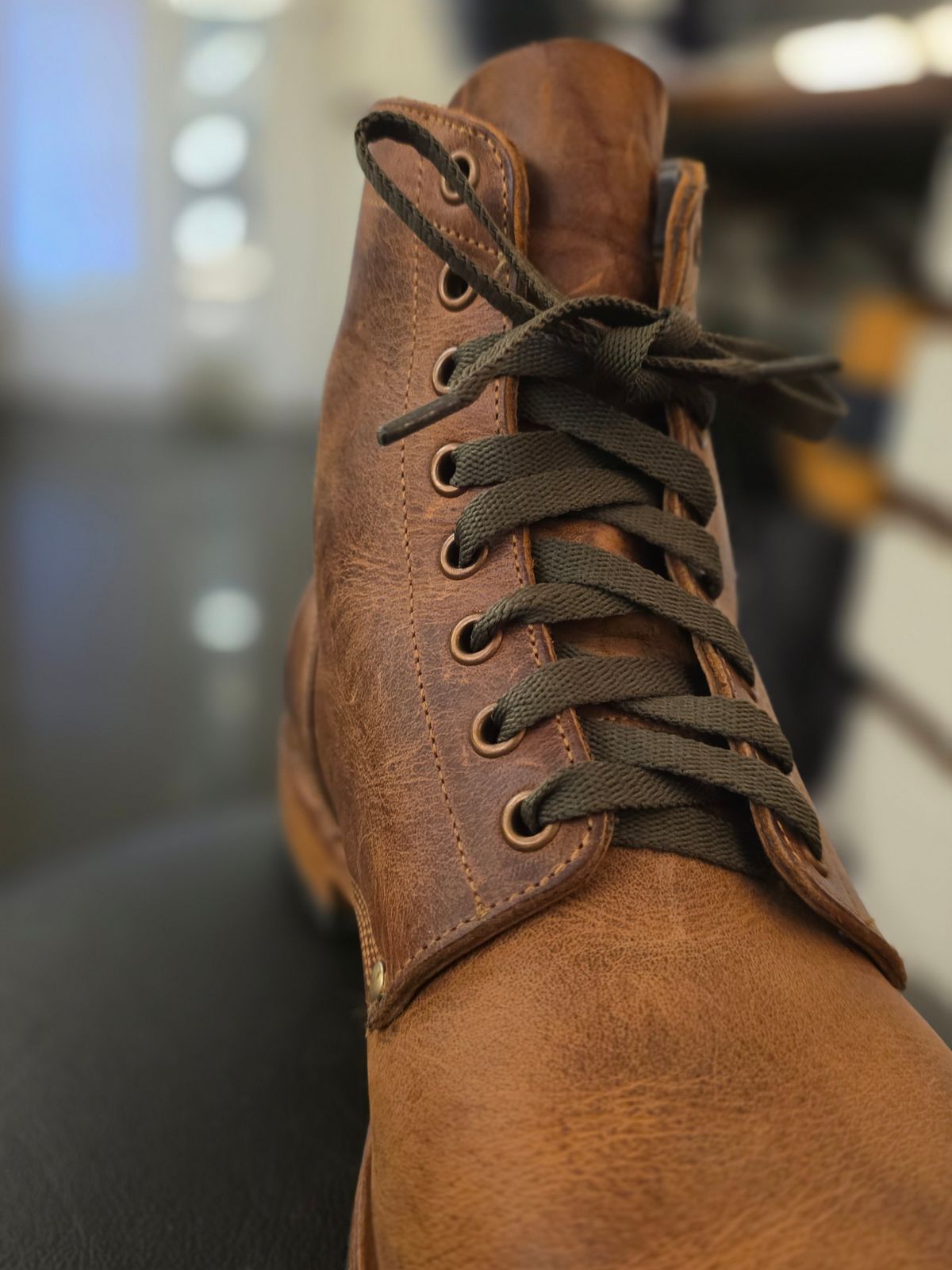 Photo by vishhh on December 1, 2025 of the Craft & Glory Service Boot in Full Grain Waxed Water Buffalo.
