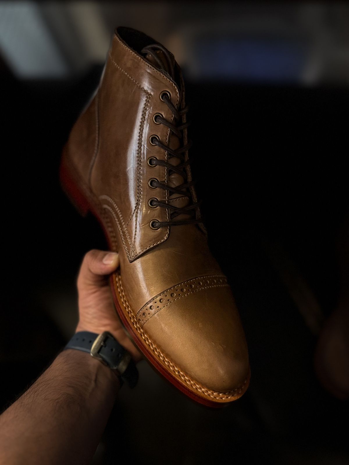 Photo by vishhh on May 23, 2026 of the Blkbrd Shoemaker Luchador Service Boot in Horween Natural Chromexcel.