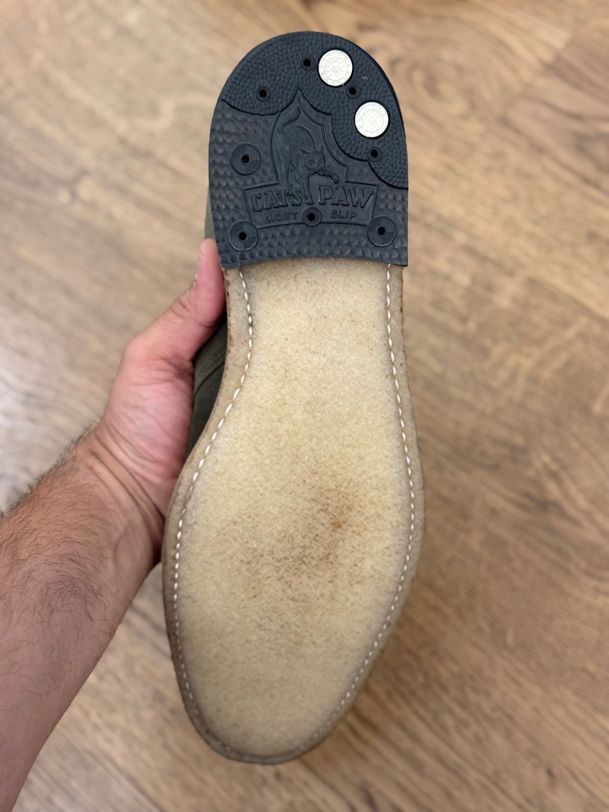 Photo by vishhh on May 29, 2026 of the Bridlen Unlined Chukka Boot in C.F. Stead Loden Janus Calf Suede.