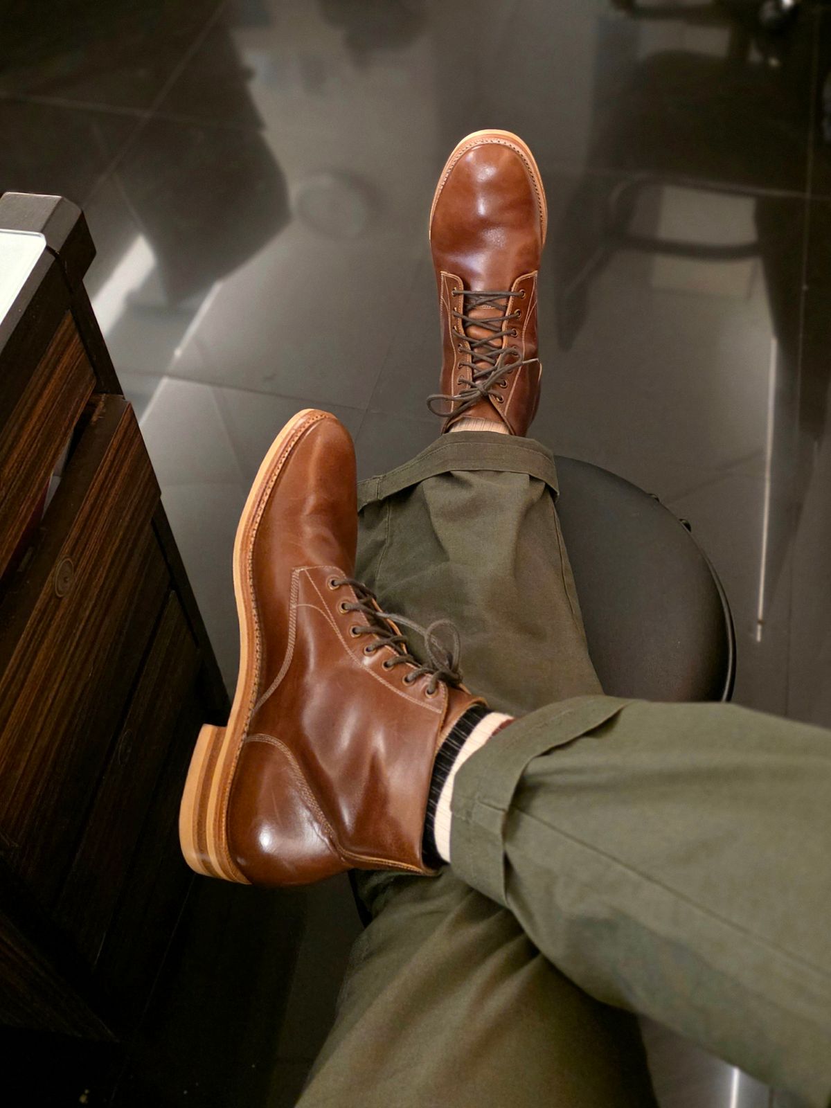 Photo by vishhh on January 5, 2026 of the Blkbrd Shoemaker Blkbrd Shoemaker / Boondockers in Maryam Toscanello TPR Horsebutt.