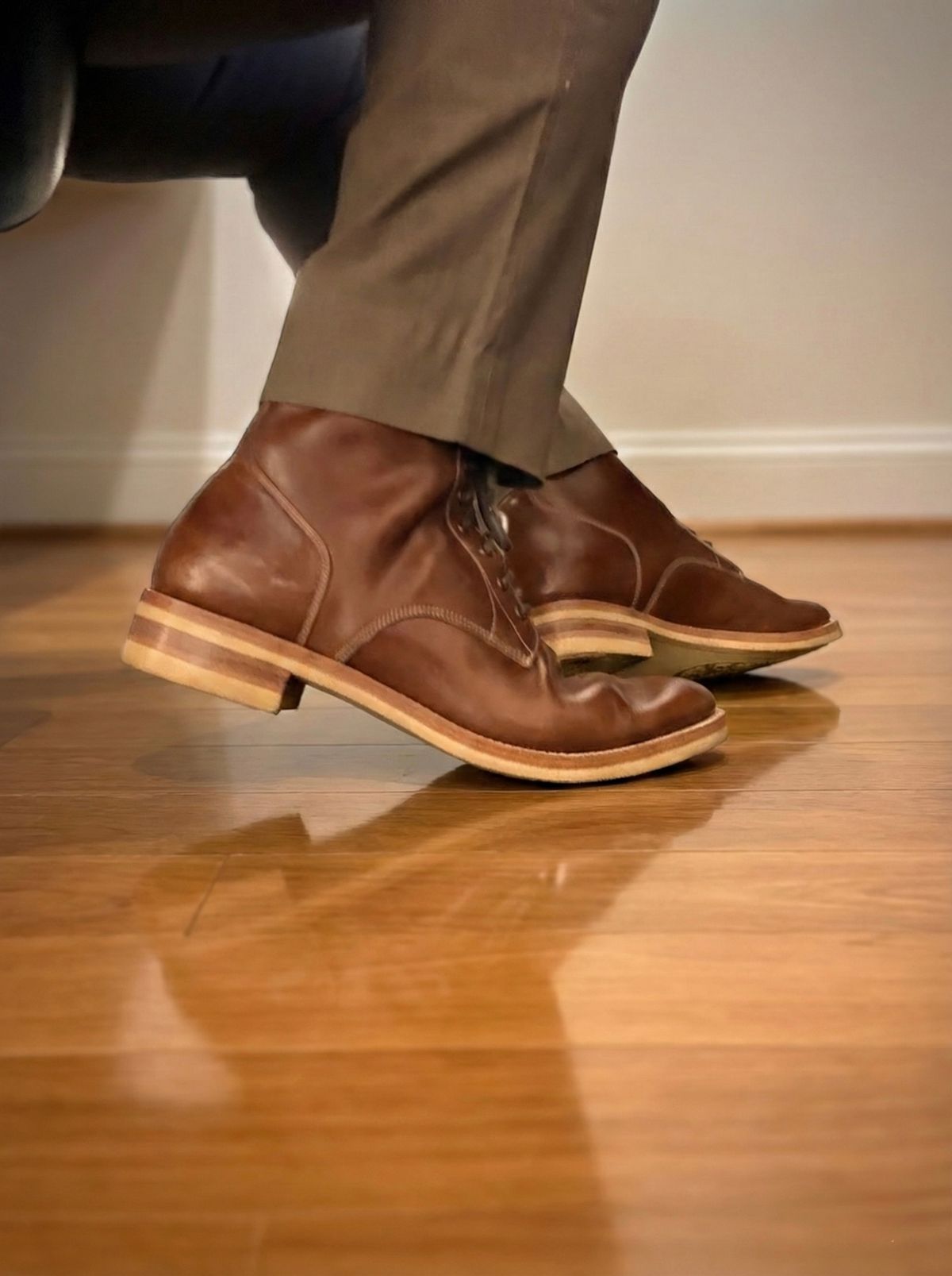 Photo by vishhh on January 21, 2026 of the Blkbrd Shoemaker Blkbrd Shoemaker / Boondockers in Maryam Toscanello TPR Horsebutt.