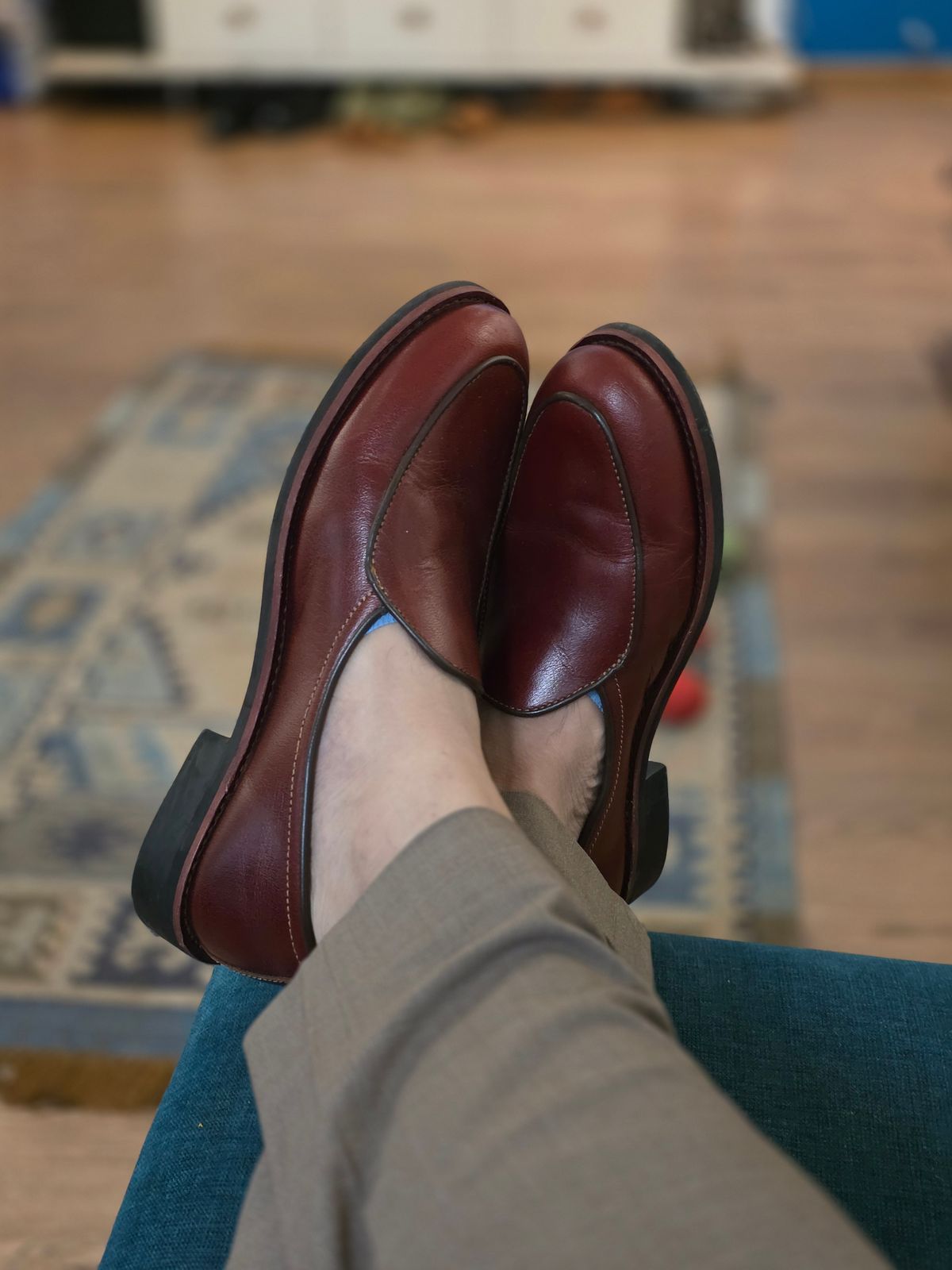 Photo by vishhh on August 23, 2025 of the Craft & Glory Belgium loafer in Full Grain Waxed Water Buffalo.
