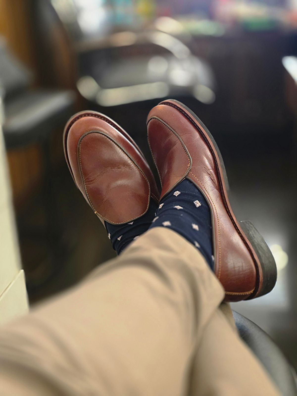 Photo by vishhh on September 12, 2025 of the Craft & Glory Belgium loafer in Full Grain Waxed Water Buffalo.