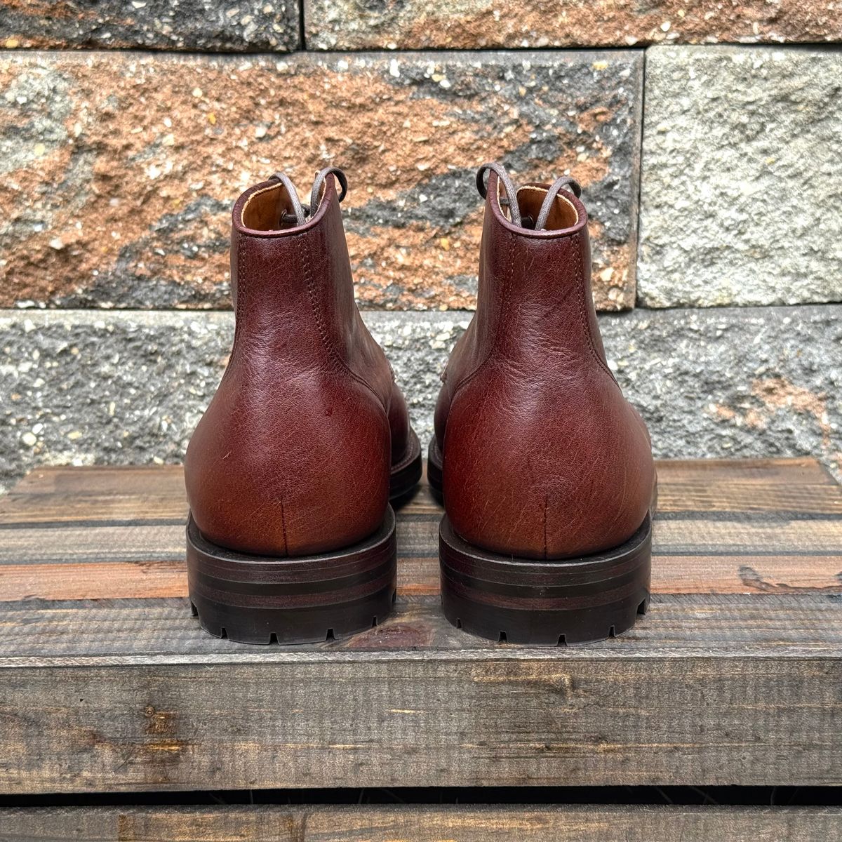 Photo by KingSprinkle on September 22, 2025 of the Grant Stone Garrison Boot in C.F. Stead Crimson Classic Kudu.