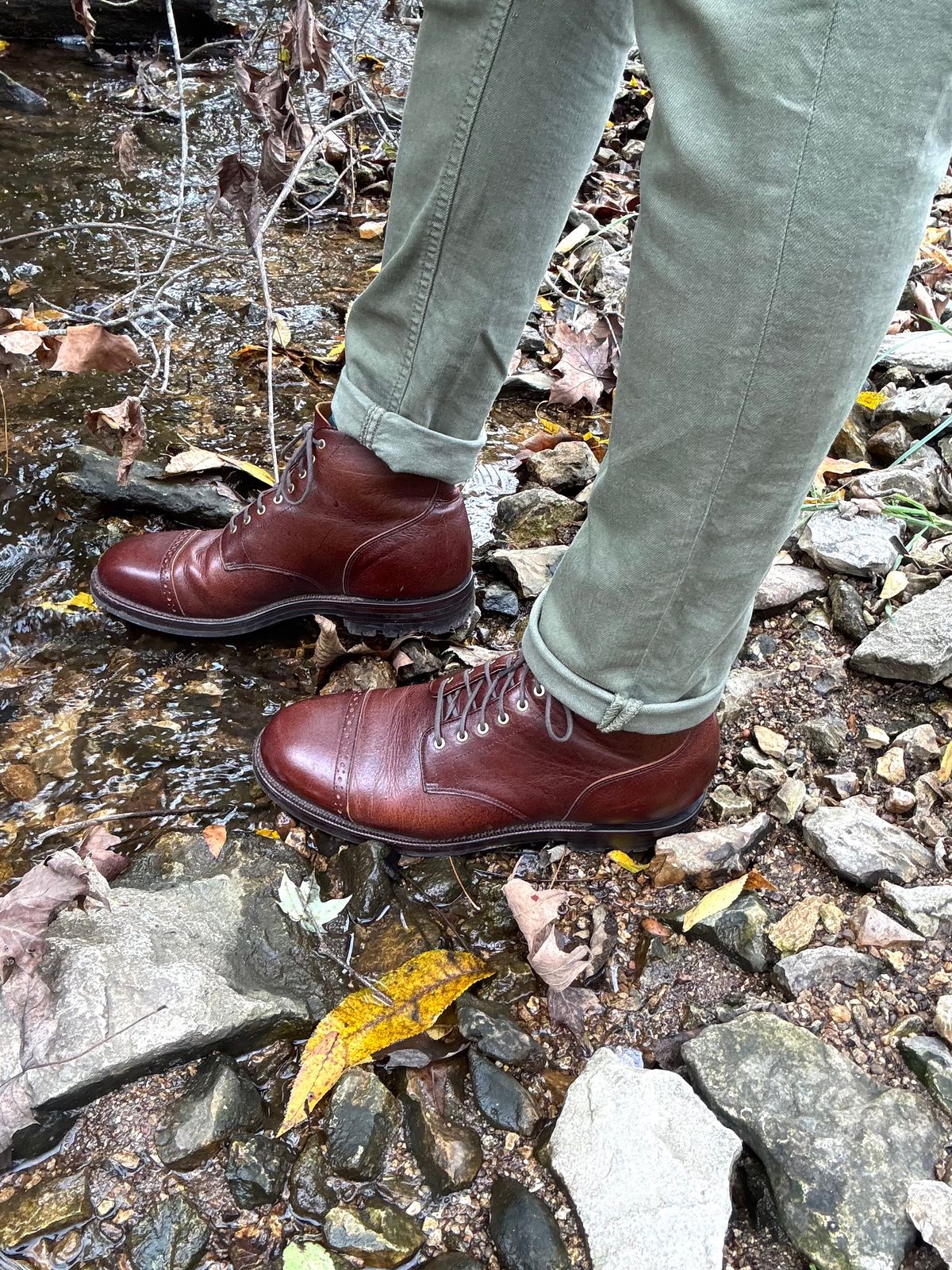 Photo by KingSprinkle on November 1, 2025 of the Grant Stone Garrison Boot in C.F. Stead Crimson Classic Kudu.