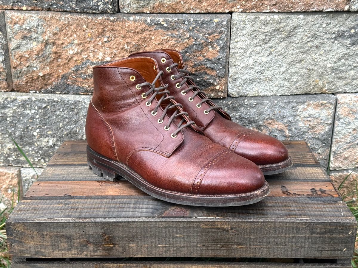 Photo by KingSprinkle on November 1, 2025 of the Grant Stone Garrison Boot in C.F. Stead Crimson Classic Kudu.