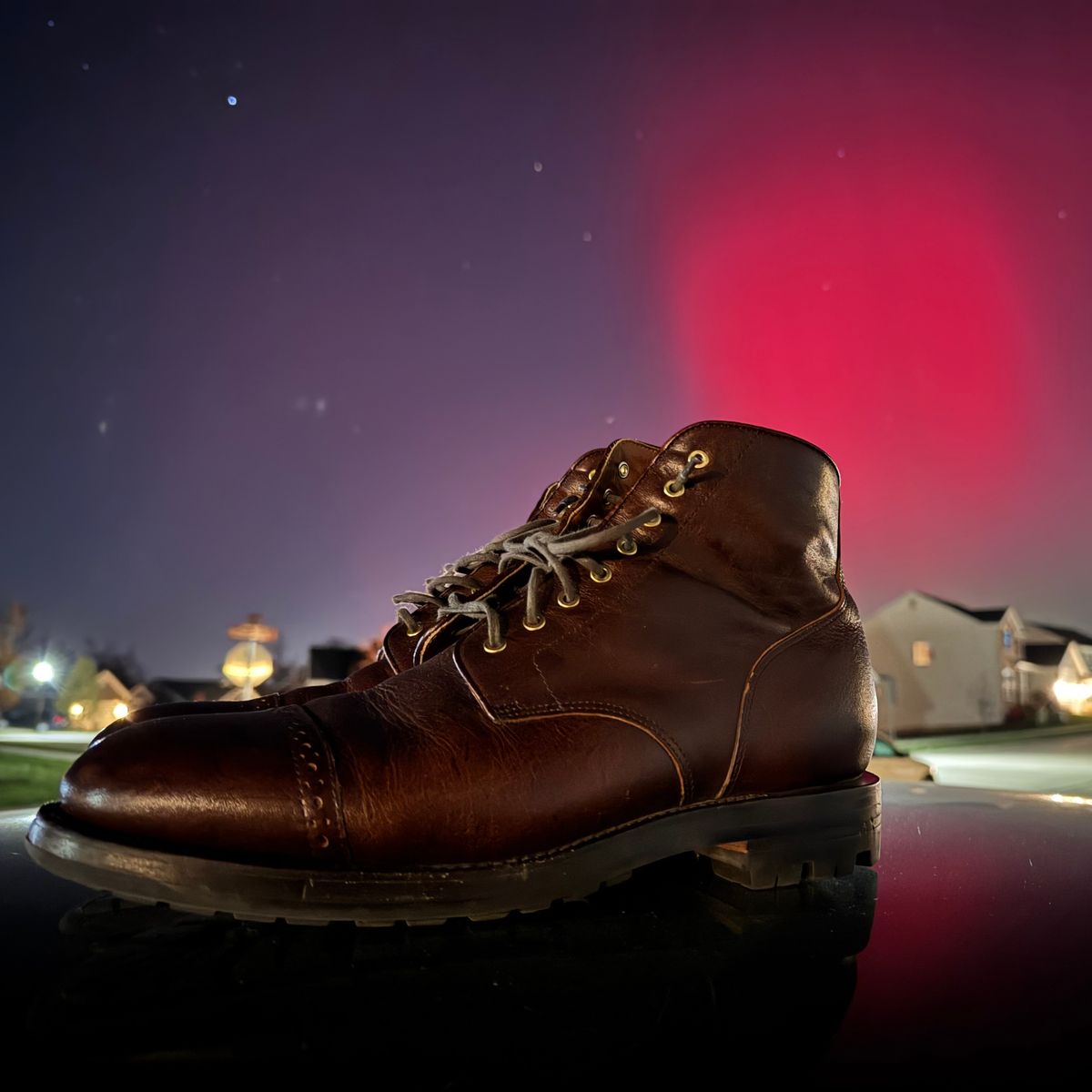 Photo by KingSprinkle on November 12, 2025 of the Grant Stone Garrison Boot in C.F. Stead Crimson Classic Kudu.