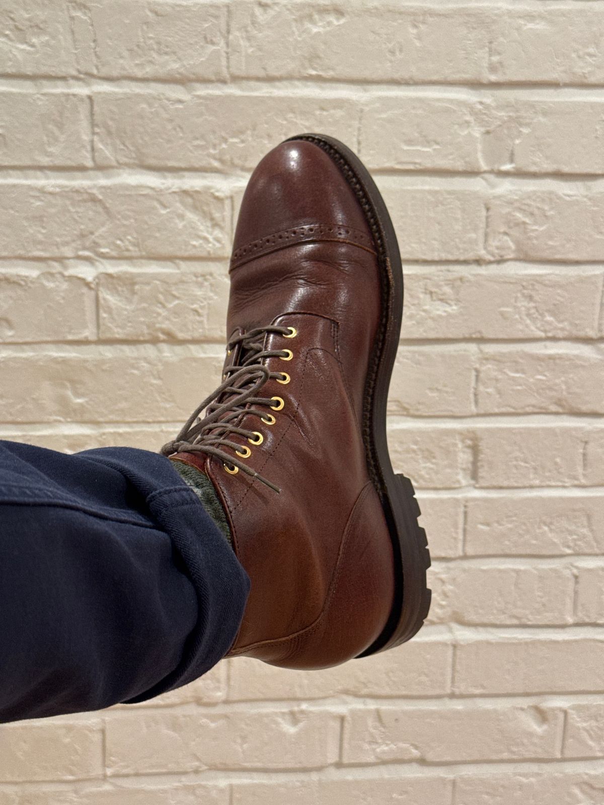 Photo by KingSprinkle on November 27, 2025 of the Grant Stone Garrison Boot in C.F. Stead Crimson Classic Kudu.