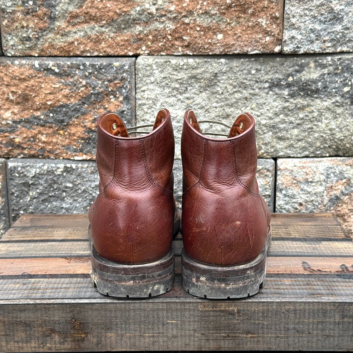 Photo by KingSprinkle on January 1, 2026 of the Grant Stone Garrison Boot in C.F. Stead Crimson Classic Kudu.