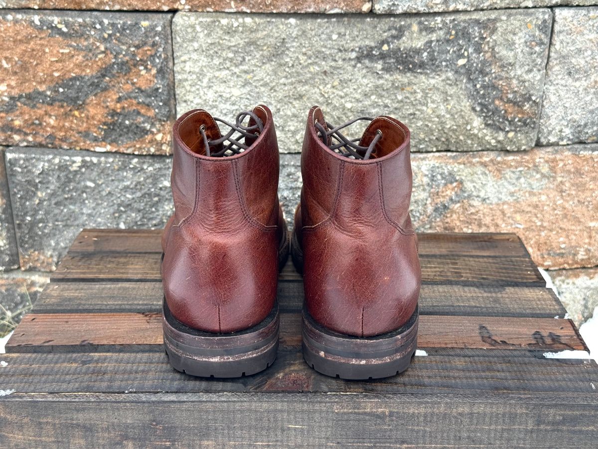 Photo by KingSprinkle on February 2, 2026 of the Grant Stone Garrison Boot in C.F. Stead Crimson Classic Kudu.