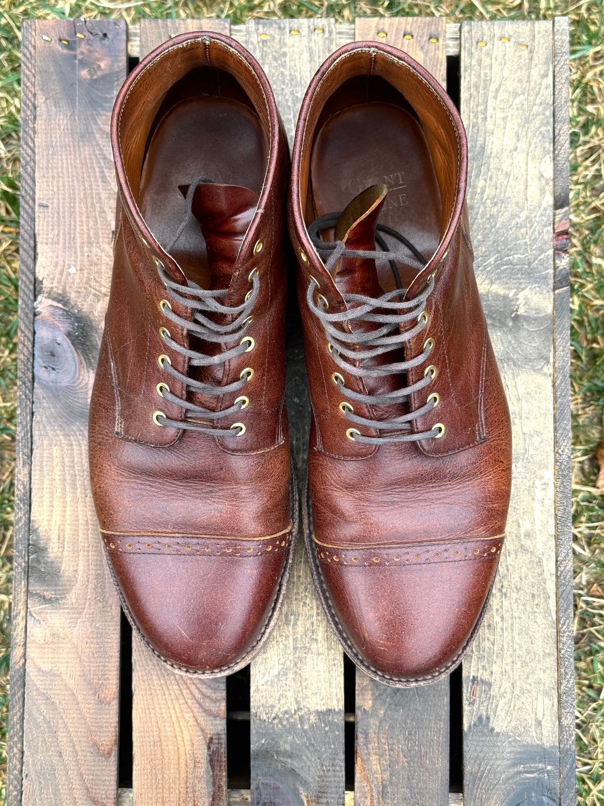 Photo by KingSprinkle on March 4, 2026 of the Grant Stone Garrison Boot in C.F. Stead Crimson Classic Kudu.