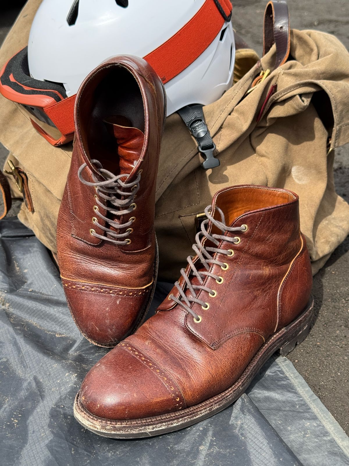 Photo by KingSprinkle on March 23, 2026 of the Grant Stone Garrison Boot in C.F. Stead Crimson Classic Kudu.