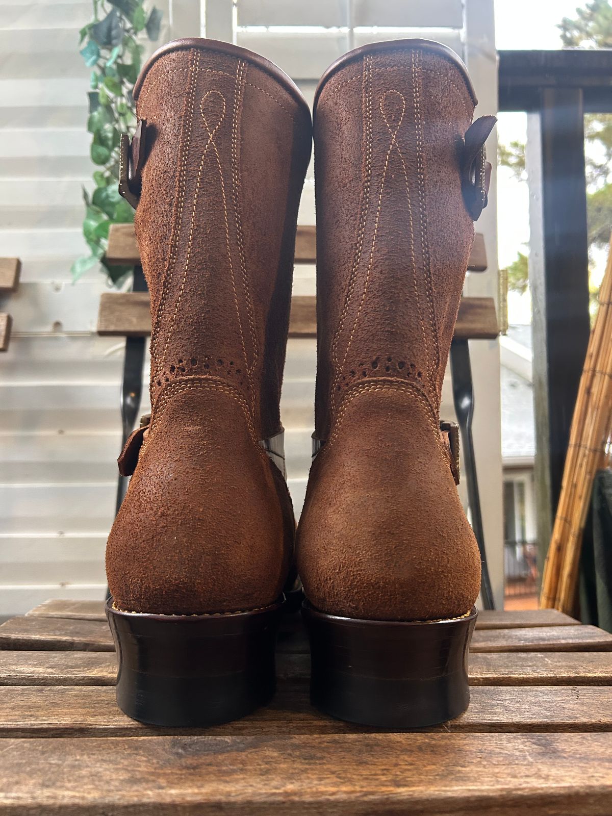 Photo by JonsBoots on November 1, 2025 of the Fortis Boots yudistira engineer boots in Indonesian Brown Roughout.