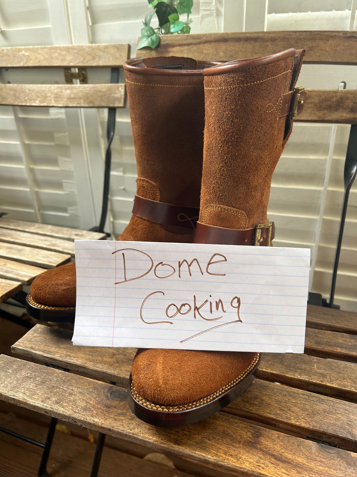 Photo by JonsBoots on November 1, 2025 of the Fortis Boots yudistira engineer boots in Indonesian Brown Roughout.