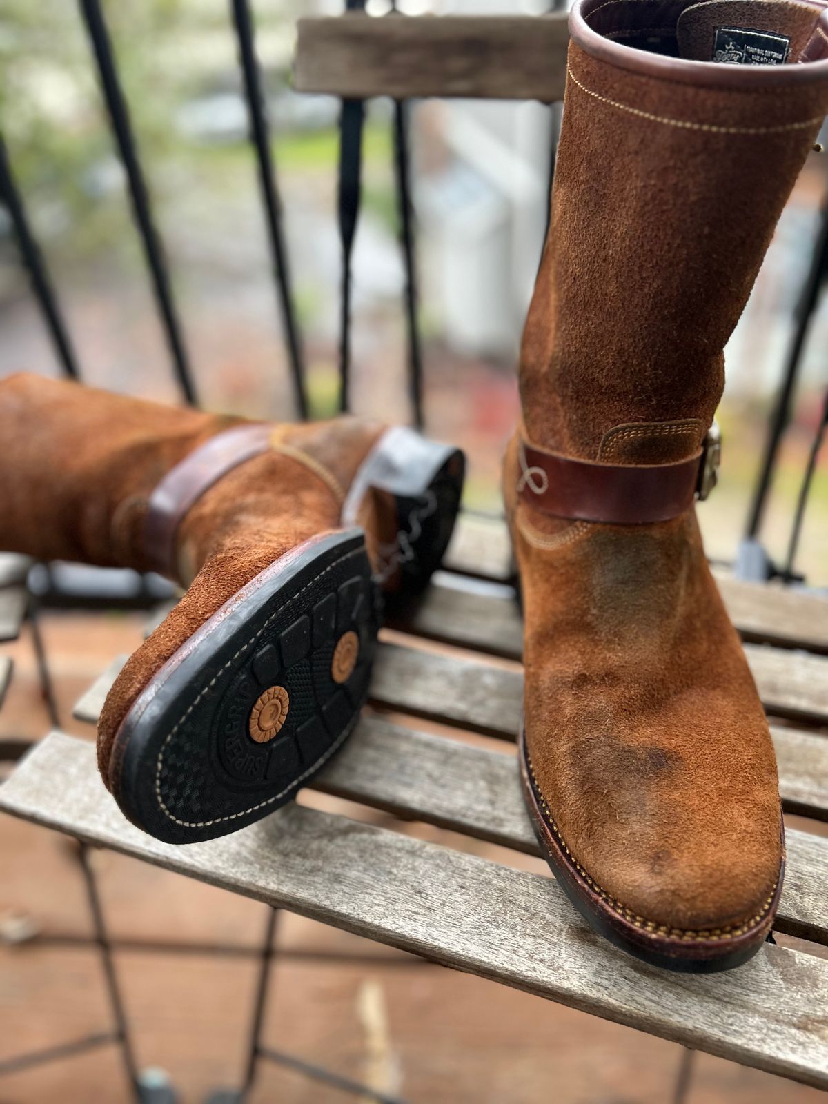 Photo by JonsBoots on December 4, 2025 of the Fortis Boots yudistira engineer boots in Indonesian Brown Roughout.
