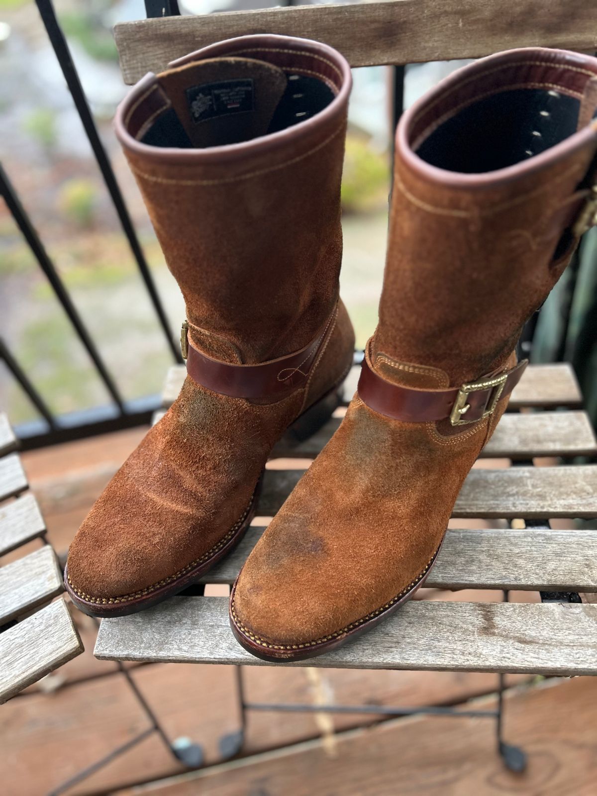 Photo by JonsBoots on December 4, 2025 of the Fortis Boots yudistira engineer boots in Indonesian Brown Roughout.