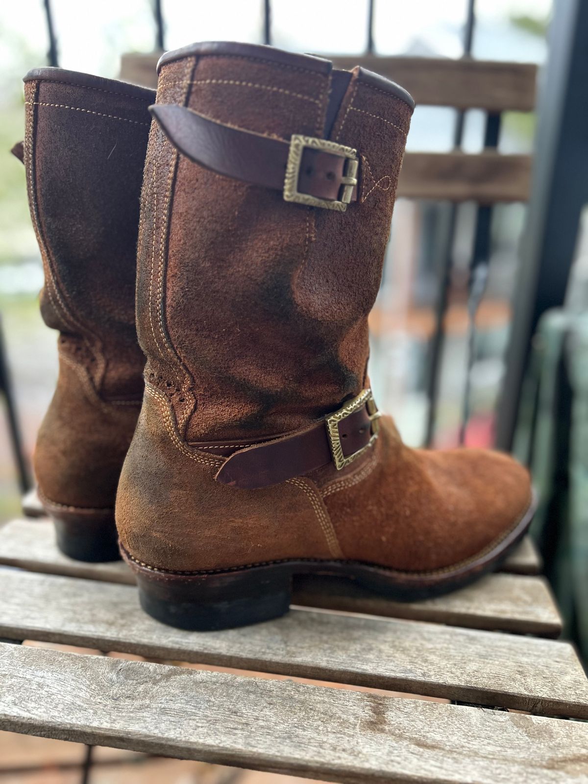 Photo by JonsBoots on December 4, 2025 of the Fortis Boots yudistira engineer boots in Indonesian Brown Roughout.