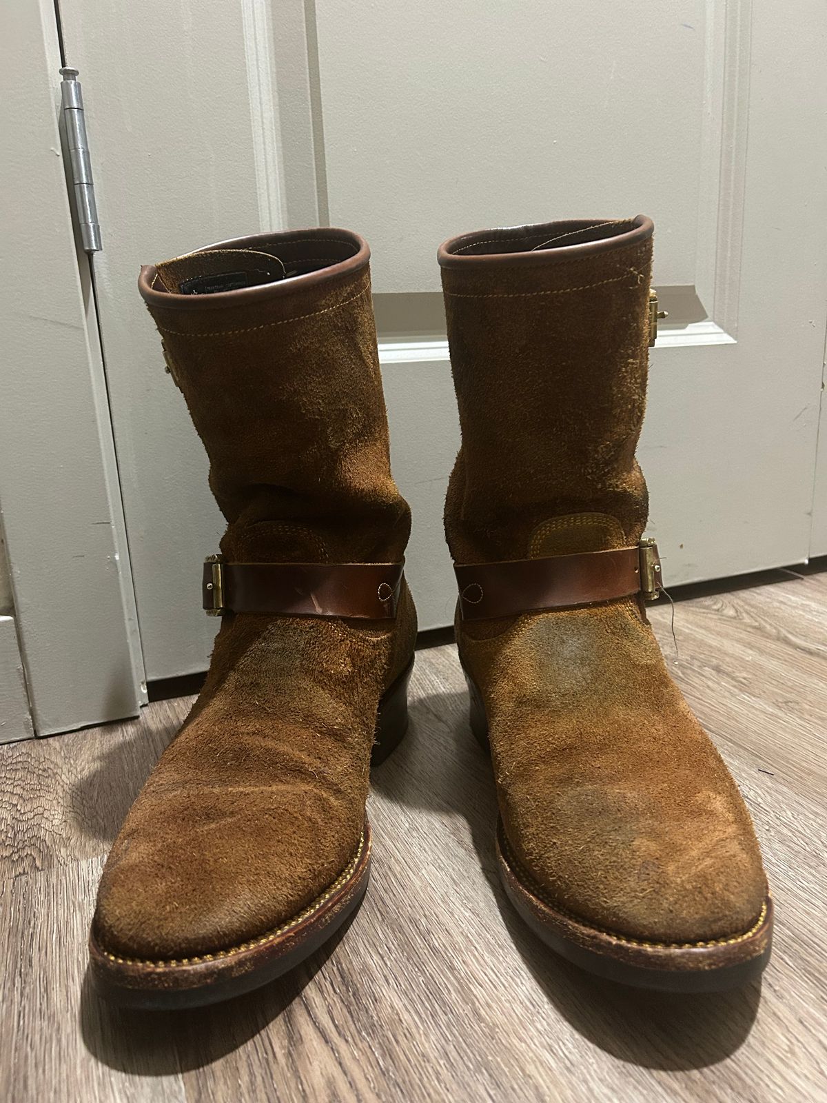 Photo by JonsBoots on January 6, 2026 of the Fortis Boots yudistira engineer boots in Indonesian Brown Roughout.