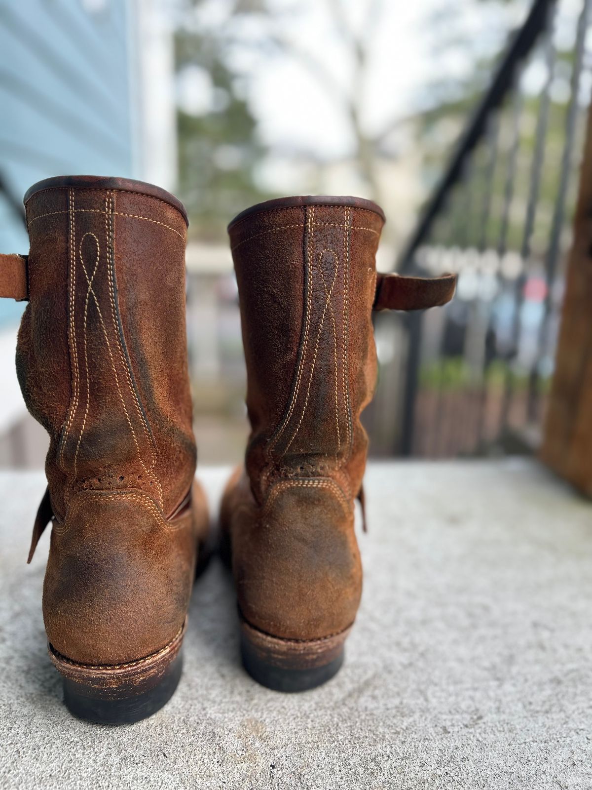 Photo by JonsBoots on February 2, 2026 of the Fortis Boots yudistira engineer boots in Indonesian Brown Roughout.