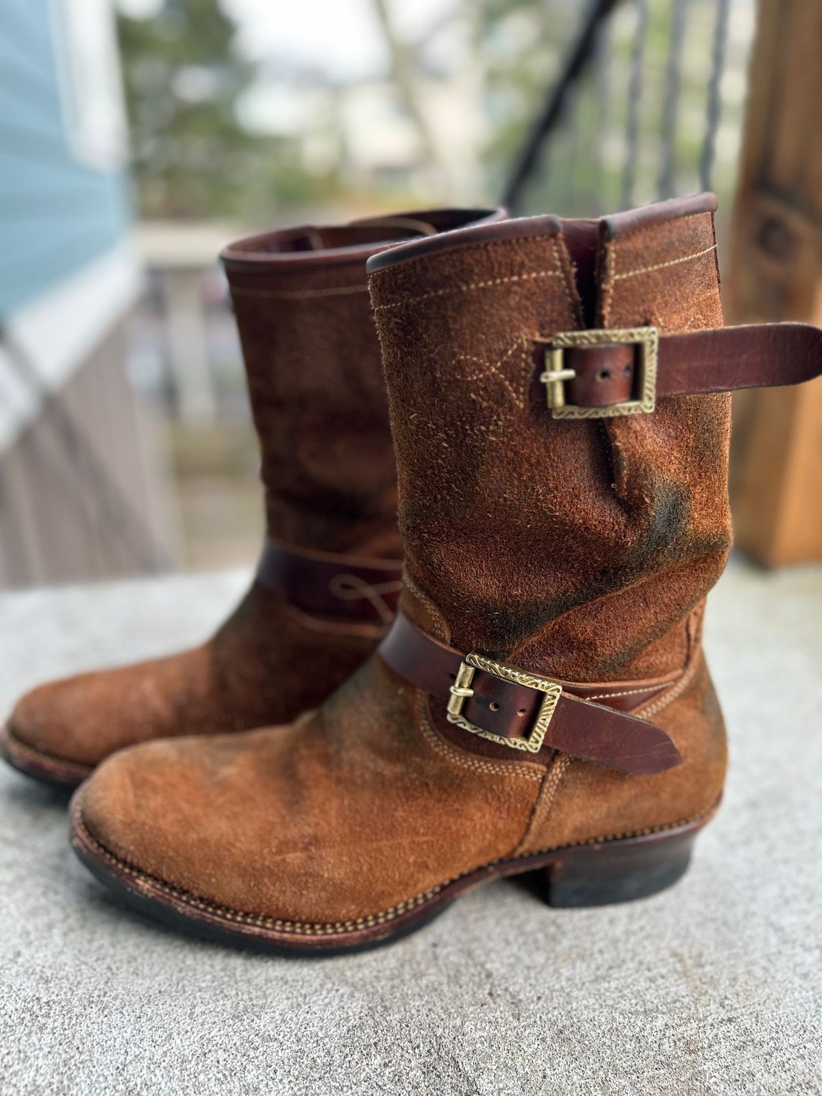 Photo by JonsBoots on February 2, 2026 of the Fortis Boots yudistira engineer boots in Indonesian Brown Roughout.