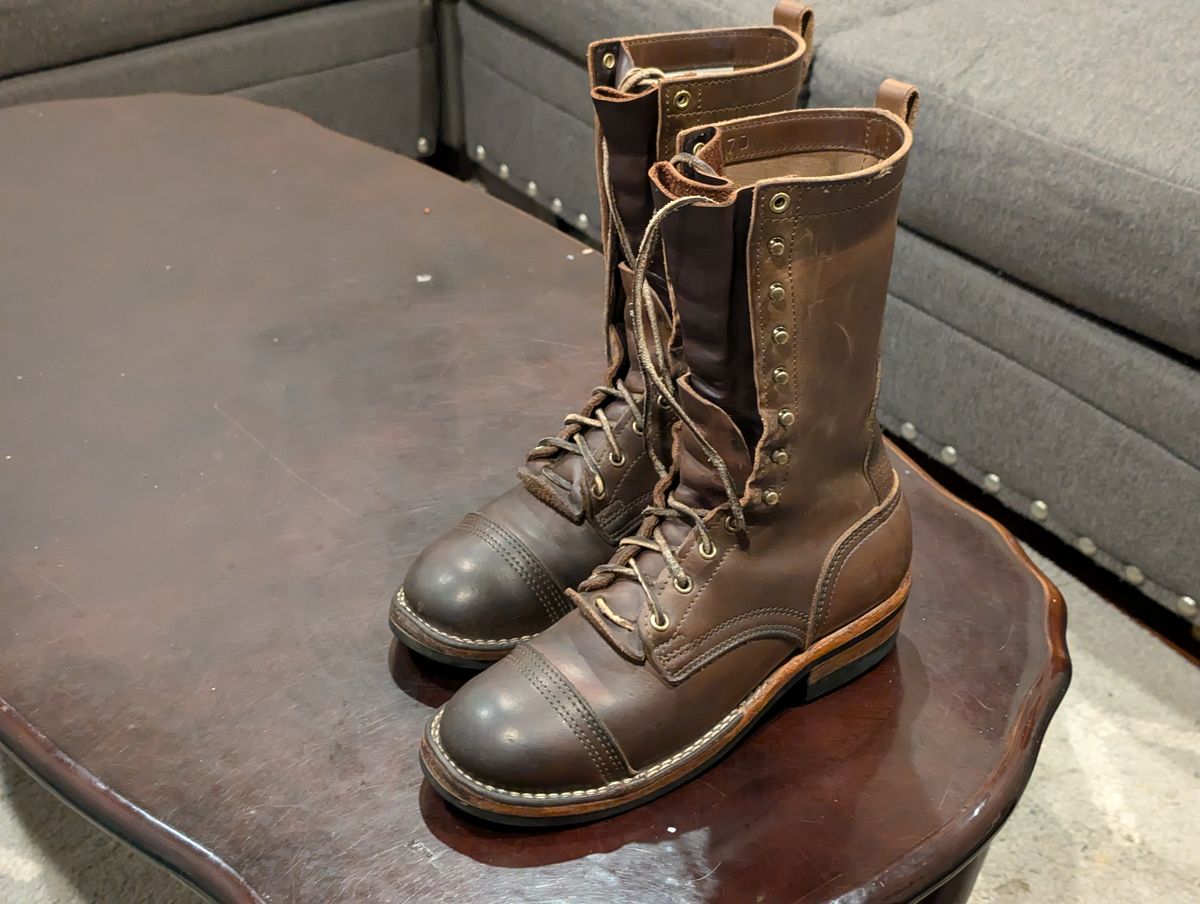 Photo by Sudden_Security_5871 on October 25, 2025 of the Nicks Lace Up Heritage in Horween British Tan Chromexcel.
