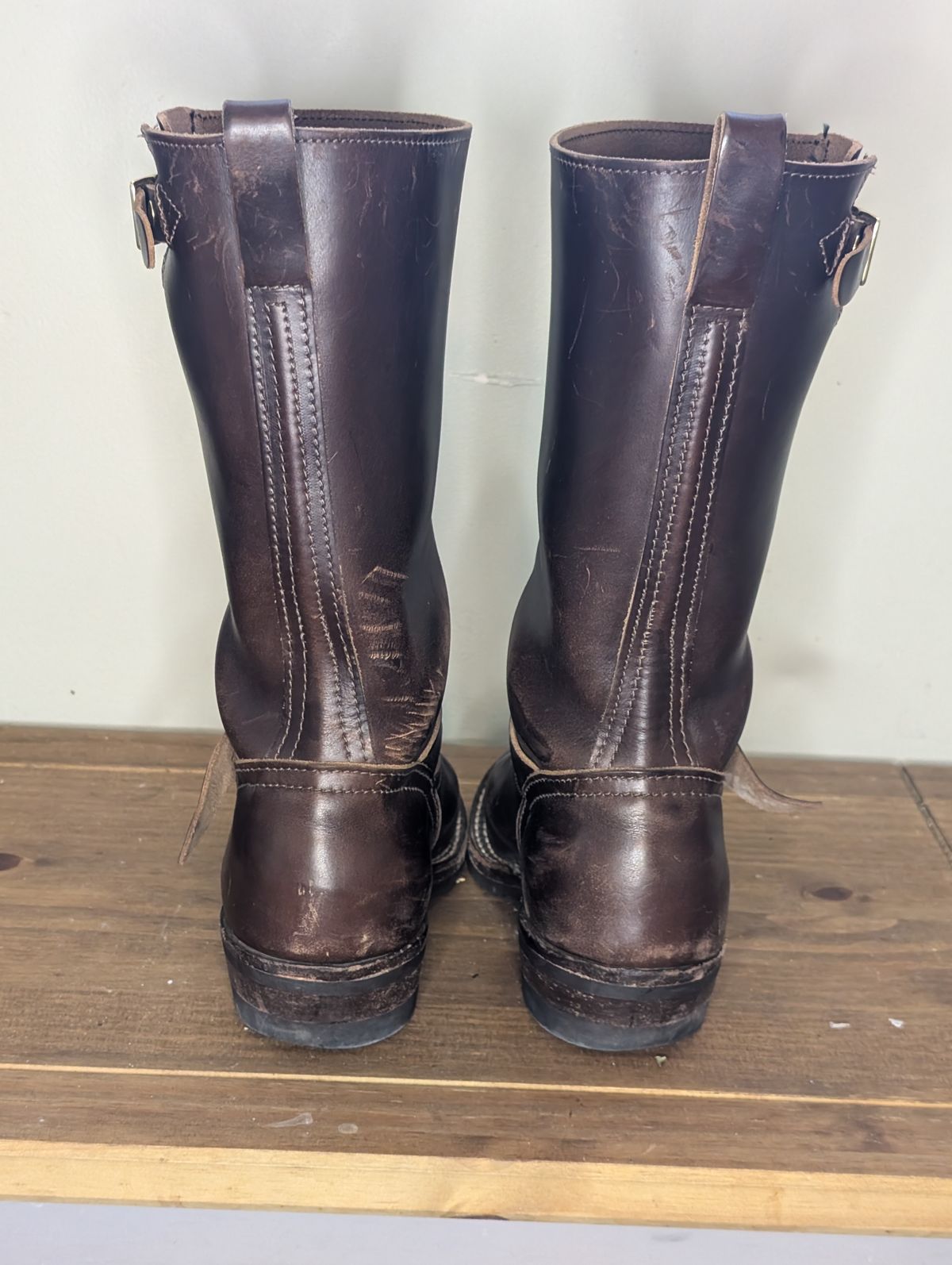 Photo by N.E._bootenthusiast on October 4, 2025 of the Nicks StationMaster in Horween Brown Chromexcel.