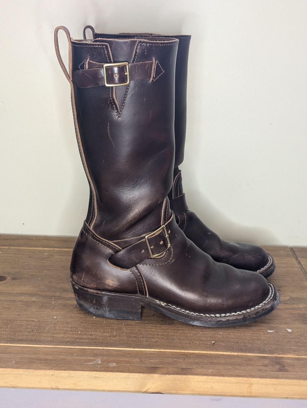 Photo by N.E._bootenthusiast on October 4, 2025 of the Nicks StationMaster in Horween Brown Chromexcel.