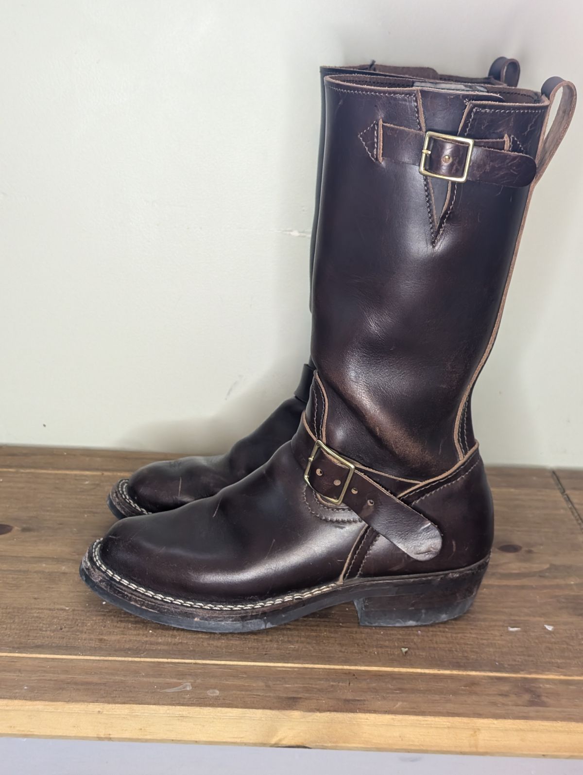 Photo by N.E._bootenthusiast on October 4, 2025 of the Nicks StationMaster in Horween Brown Chromexcel.