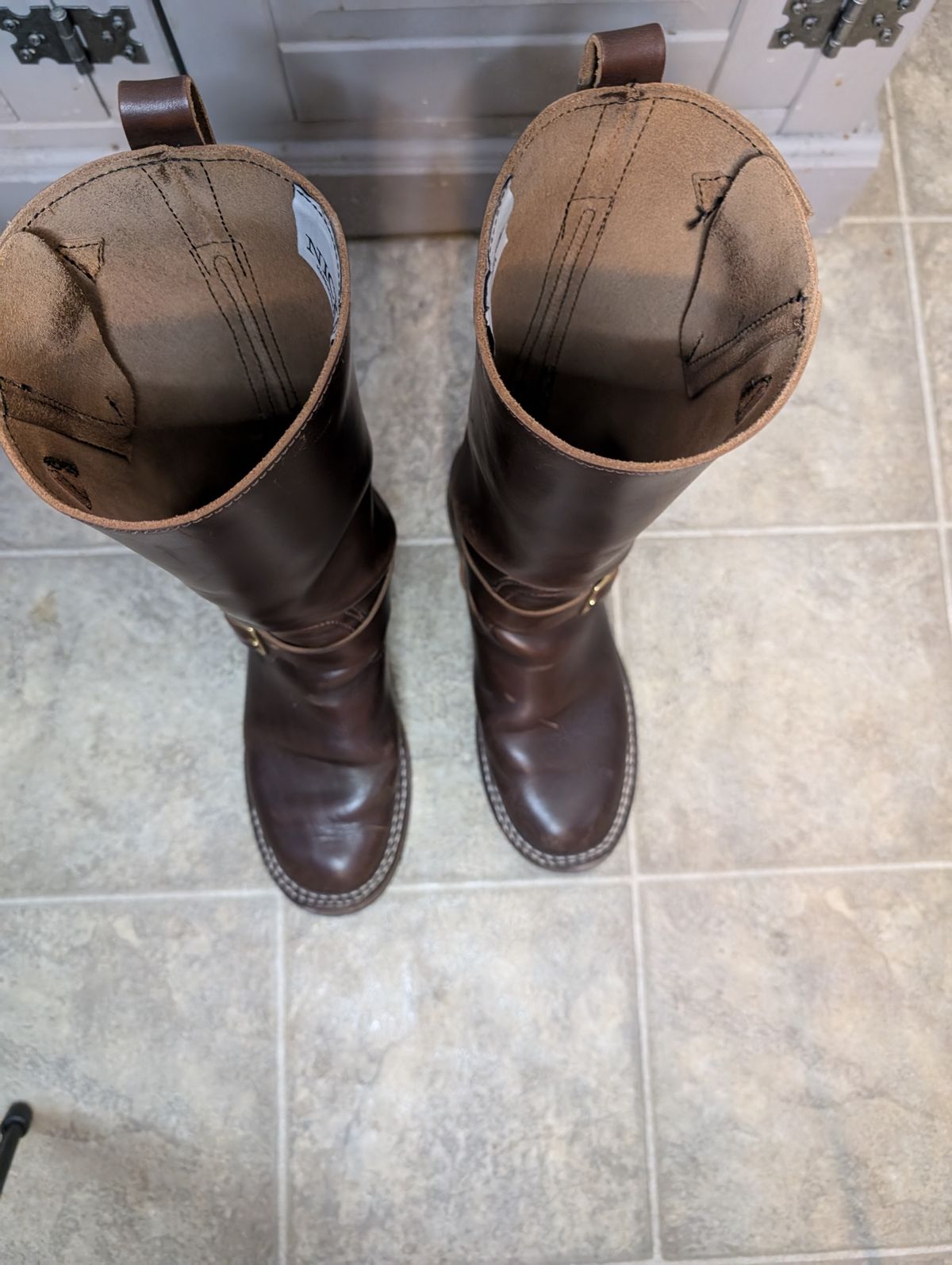 Photo by N.E._bootenthusiast on October 4, 2025 of the Nicks StationMaster in Horween Brown Chromexcel.