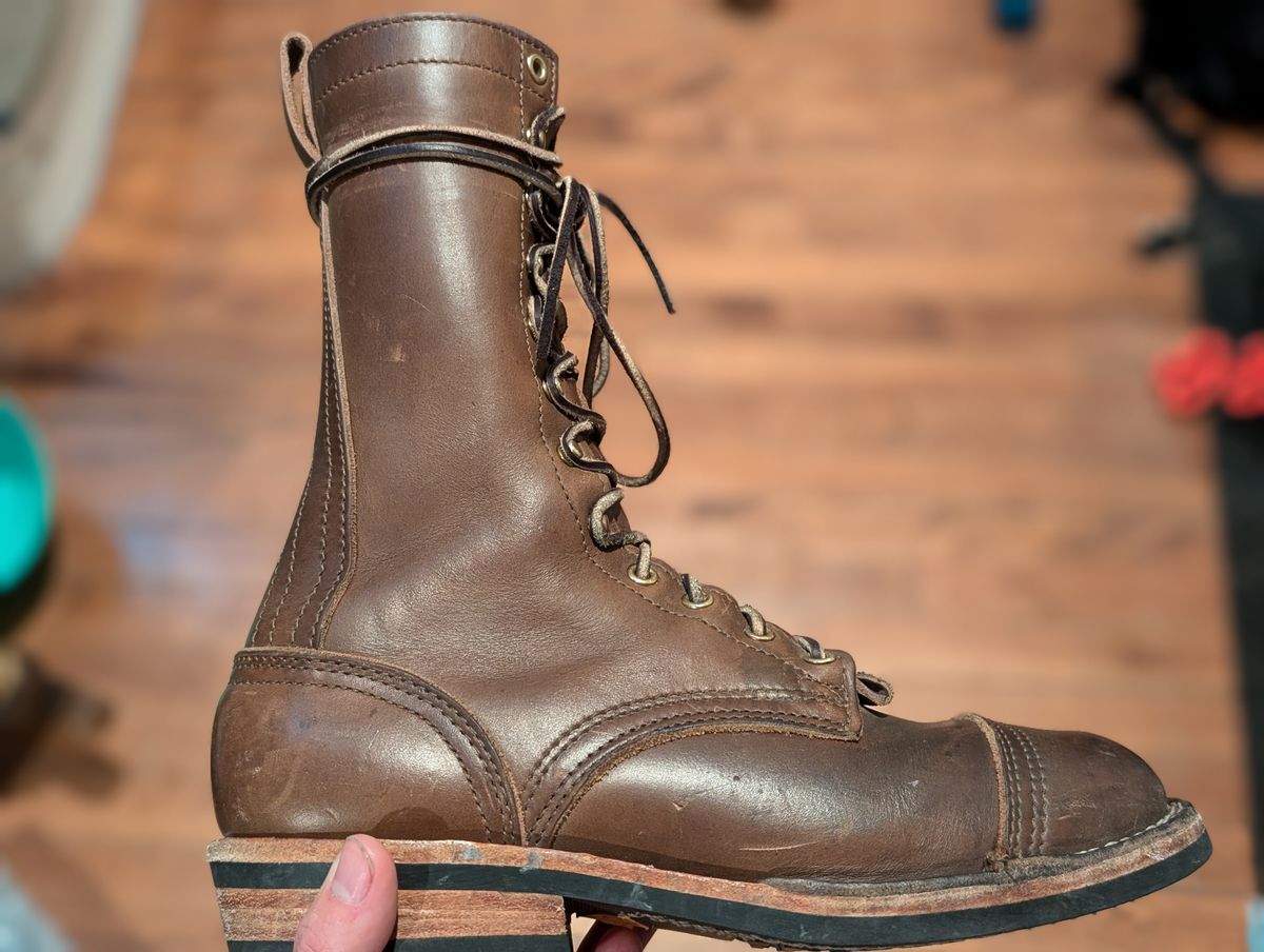 Photo by N.E._bootenthusiast on November 16, 2024 of the Nicks Lace Up Heritage in Horween British Tan Chromexcel.