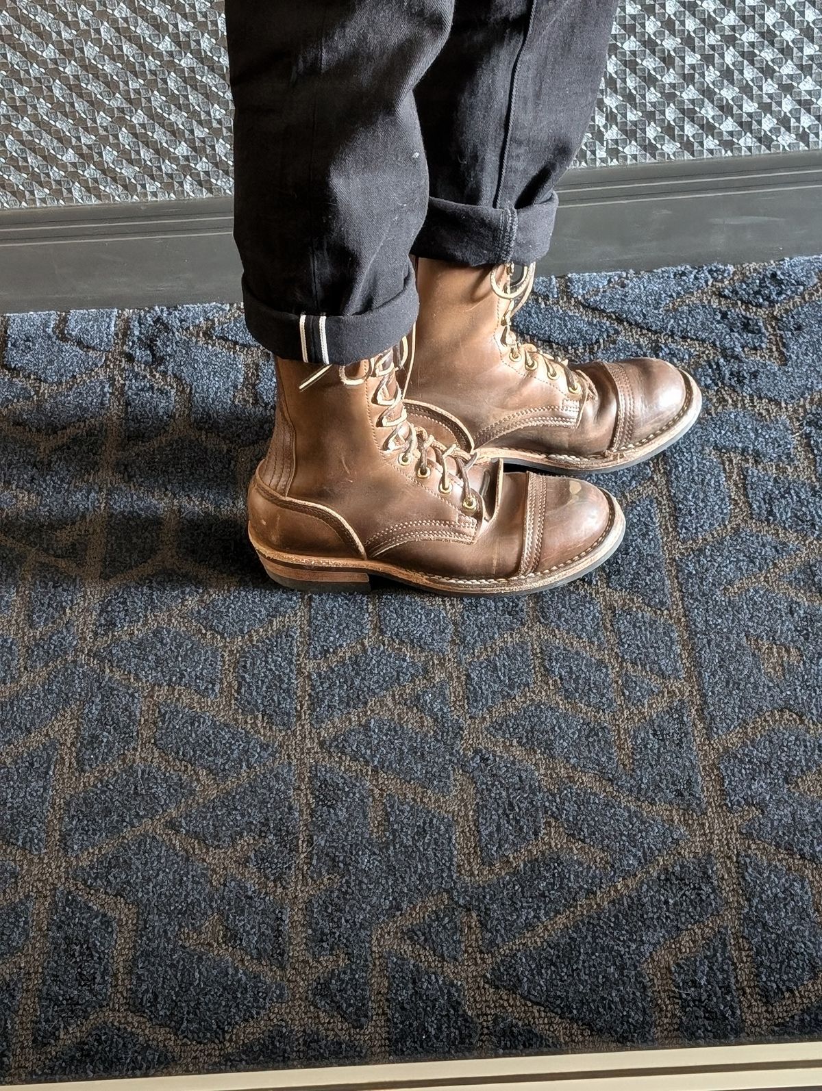 Photo by N.E._bootenthusiast on November 10, 2024 of the Nicks Lace Up Heritage in Horween British Tan Chromexcel.