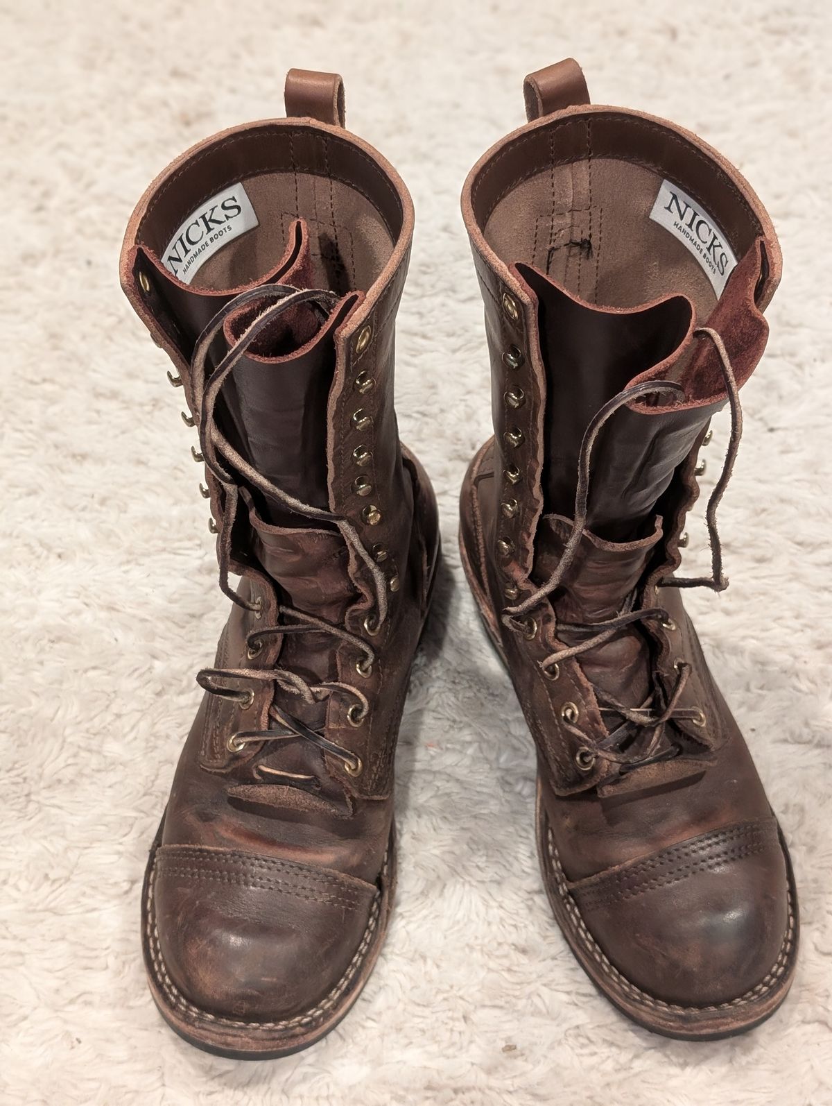 Photo by N.E._bootenthusiast on January 2, 2025 of the Nicks Lace Up Heritage in Horween British Tan Chromexcel.