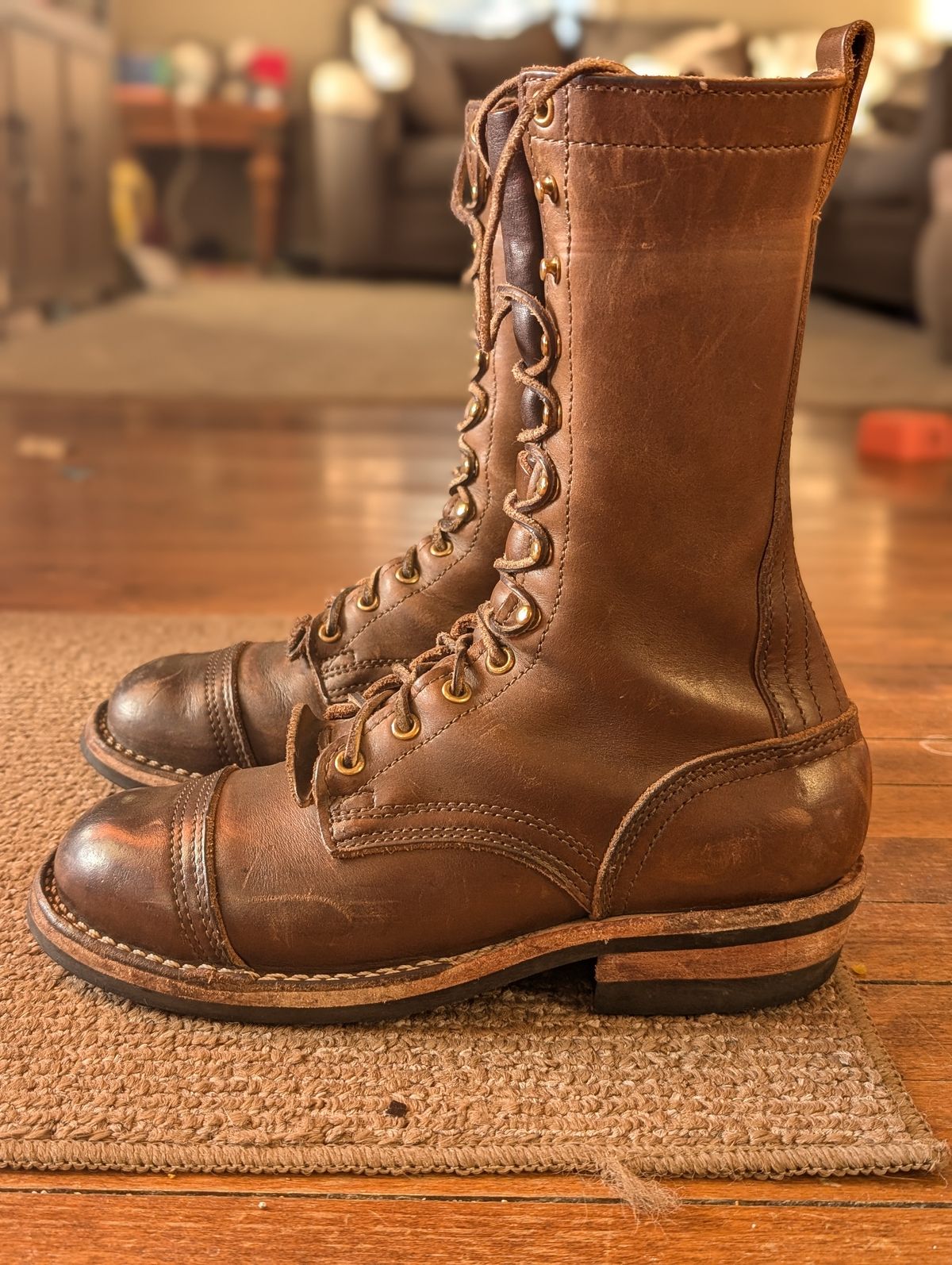 Photo by N.E._bootenthusiast on February 2, 2025 of the Nicks Lace Up Heritage in Horween British Tan Chromexcel.