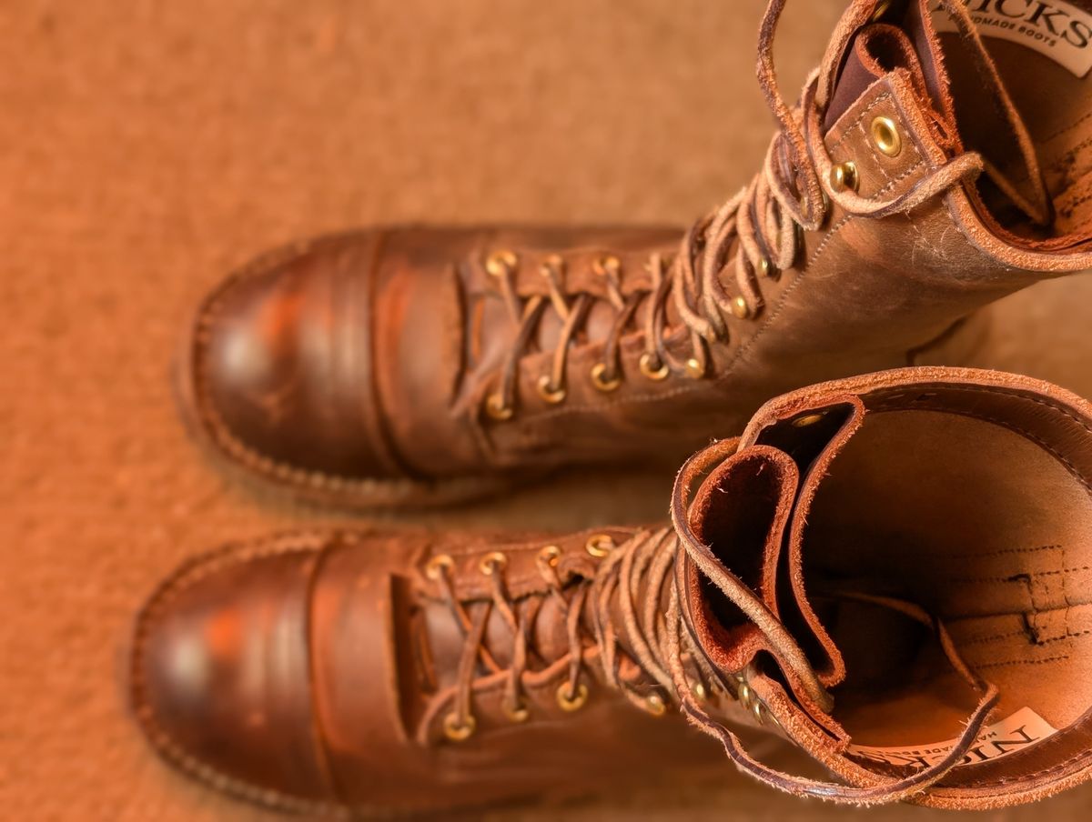 Photo by N.E._bootenthusiast on February 2, 2025 of the Nicks Lace Up Heritage in Horween British Tan Chromexcel.