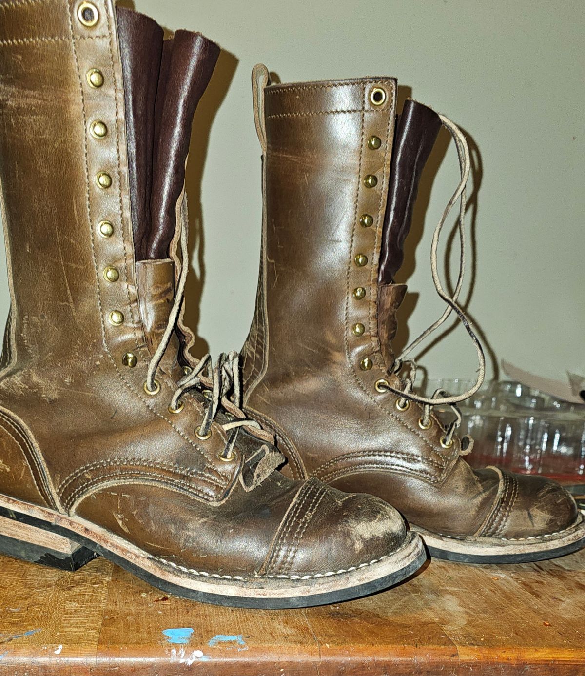 Photo by N.E._bootenthusiast on February 11, 2025 of the Nicks Lace Up Heritage in Horween British Tan Chromexcel.
