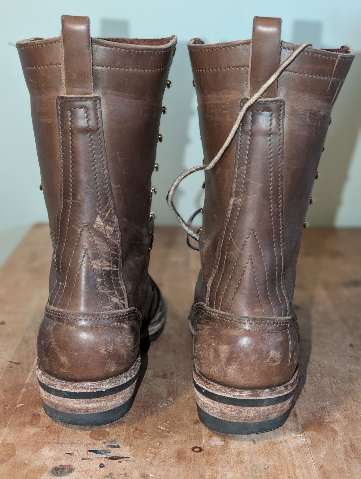 Photo by N.E._bootenthusiast on March 4, 2025 of the Nicks Lace Up Heritage in Horween British Tan Chromexcel.