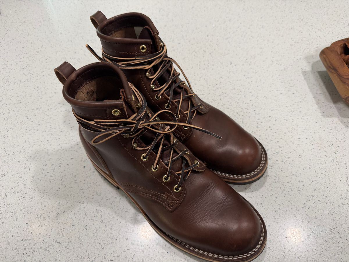 Photo by dabe2297 on June 2, 2026 of the Nicks Falcon in Horween Brown Chromexcel.