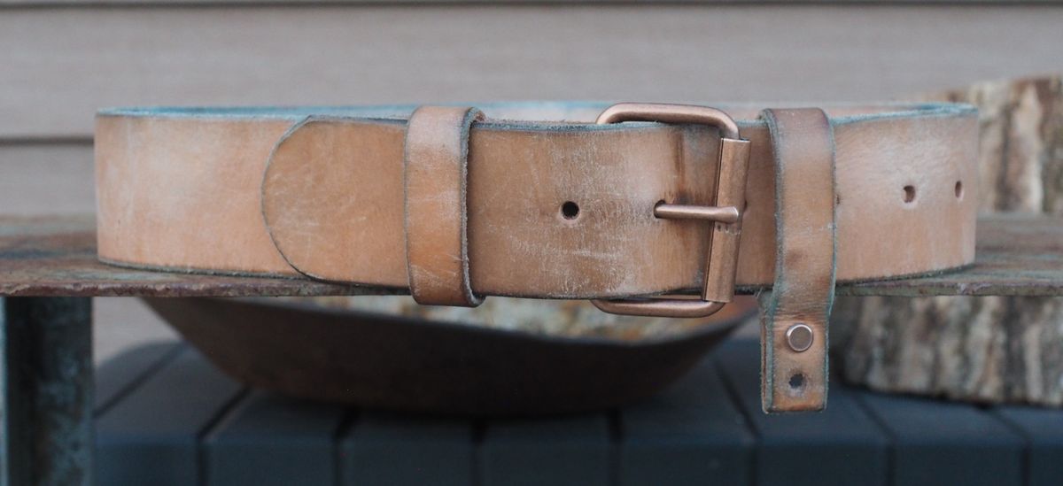 Photo by Themachinehasnobrain on February 28, 2026 of the MadrigalLeatherUSA Belt in Unknown Natural Veg Tan.