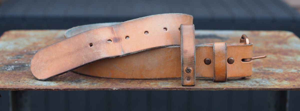 Photo by Themachinehasnobrain on April 5, 2026 of the MadrigalLeatherUSA Belt in Unknown Natural Veg Tan.