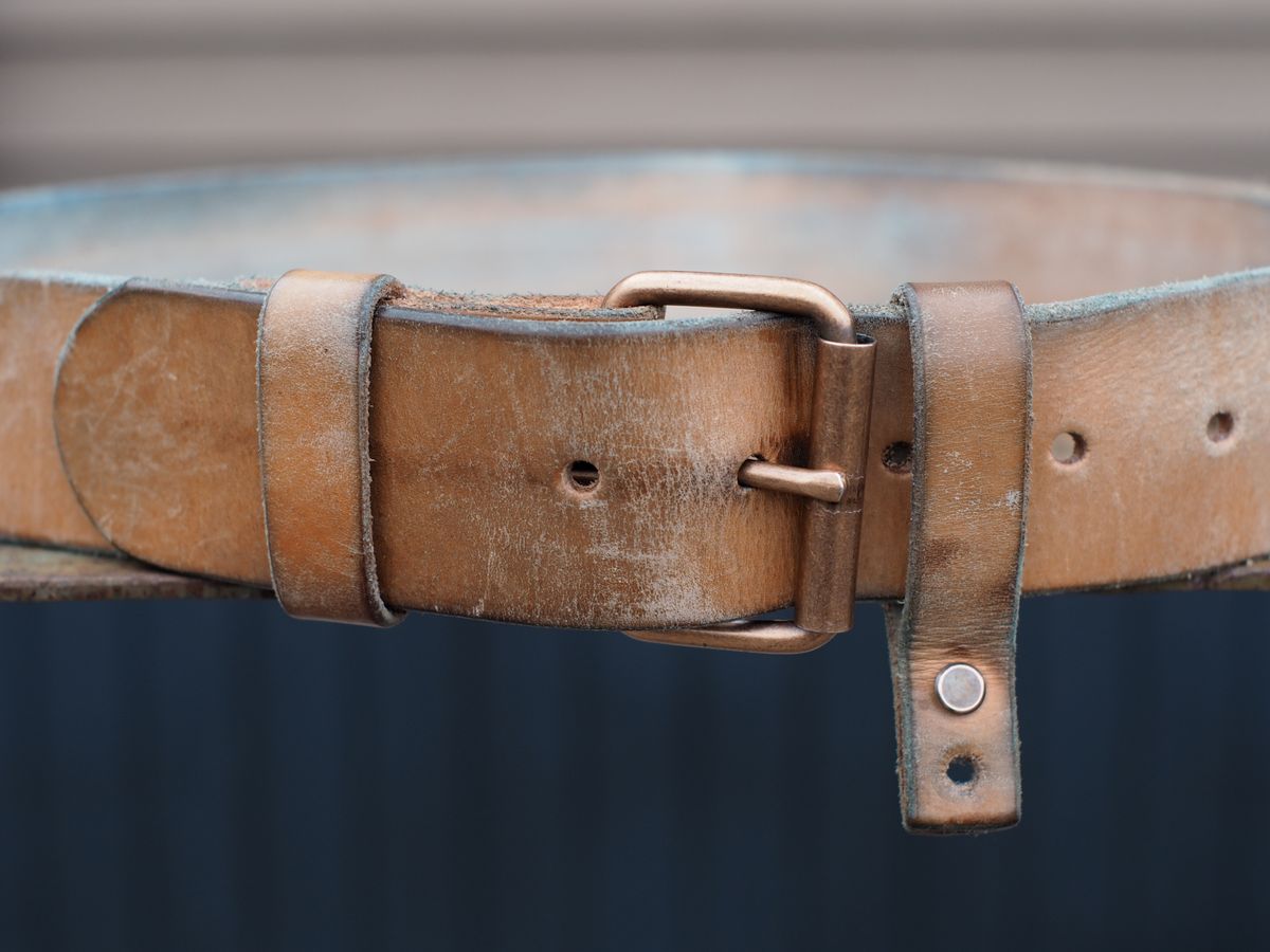 Photo by Themachinehasnobrain on April 5, 2026 of the MadrigalLeatherUSA Belt in Unknown Natural Veg Tan.